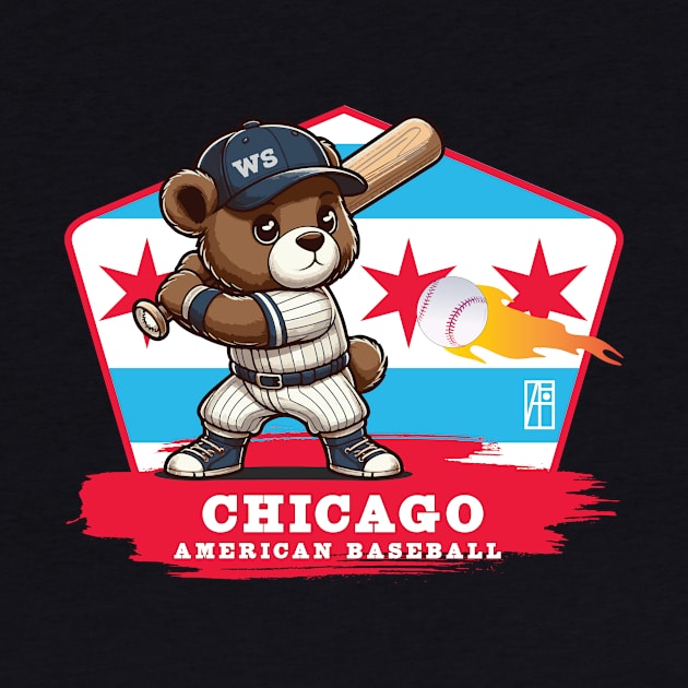 USA - American BASEBALL - Chicago - Baseball mascot - Chicago baseball by ArtProjectShop